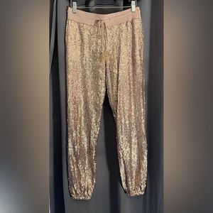 Evenuel Rose Gold Sequin Pants Size Small